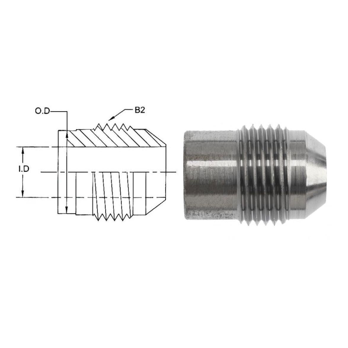 0403-TS-16-16 : OneHydraulics Tube Spud, 1 Male JIC, Stainless Steel