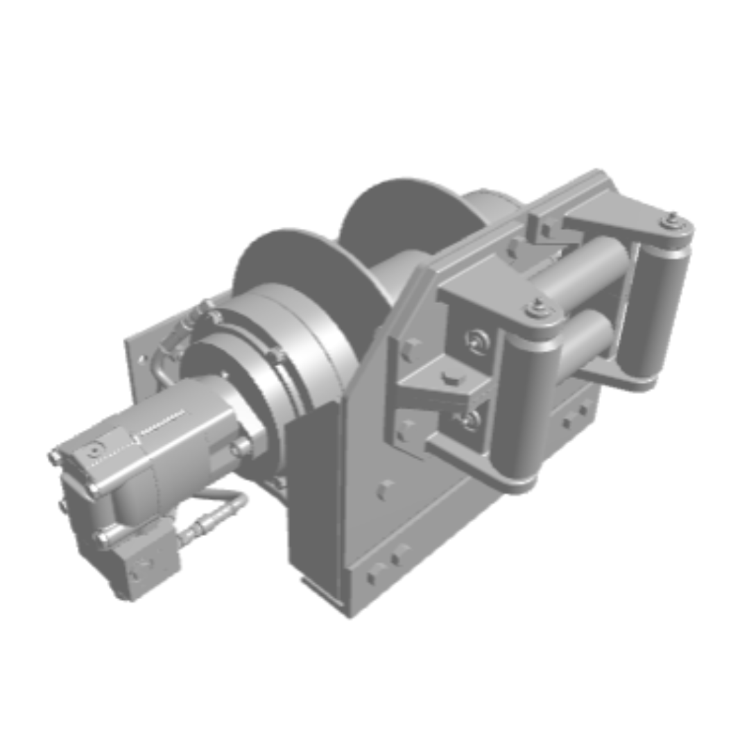 20AFF4L2G : DP Winch, 20,000lb Bare Drum Pull, Base with Fairlead, Air/Hyd Kickout, CCW, Less than 25GPM Motor, 5.5" Barrel x 7.19" Length x 12.75" Flange