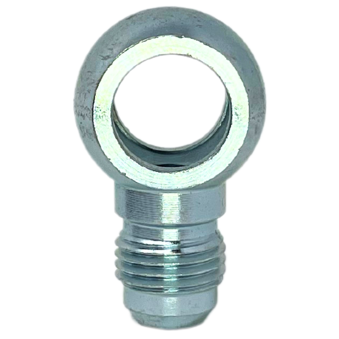 3069-06-16 : Adaptall Straight Steel Banjo Adapter, 9/16-18 UNF (-06) Male JIC x M16 X 1.5 (16mm) Metric Banjo