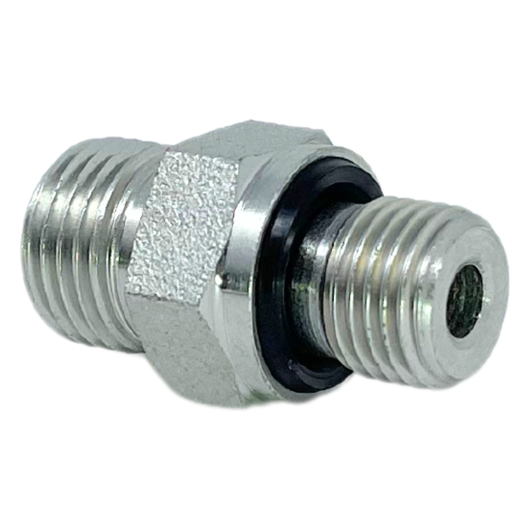 5002S-16-08 : Adaptall Straight Steel Adapter, M24 X 1.5 (-S16) Male Heavy Duty DIN Tube x 1/2-14 (-08) Male BSPP