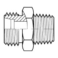 5007L-15-08 : Adaptall Straight Steel Rigid Adapter, M22 X 1.5 (-L15) Male Light DIN x 1/2-14 (-08) Male NPT