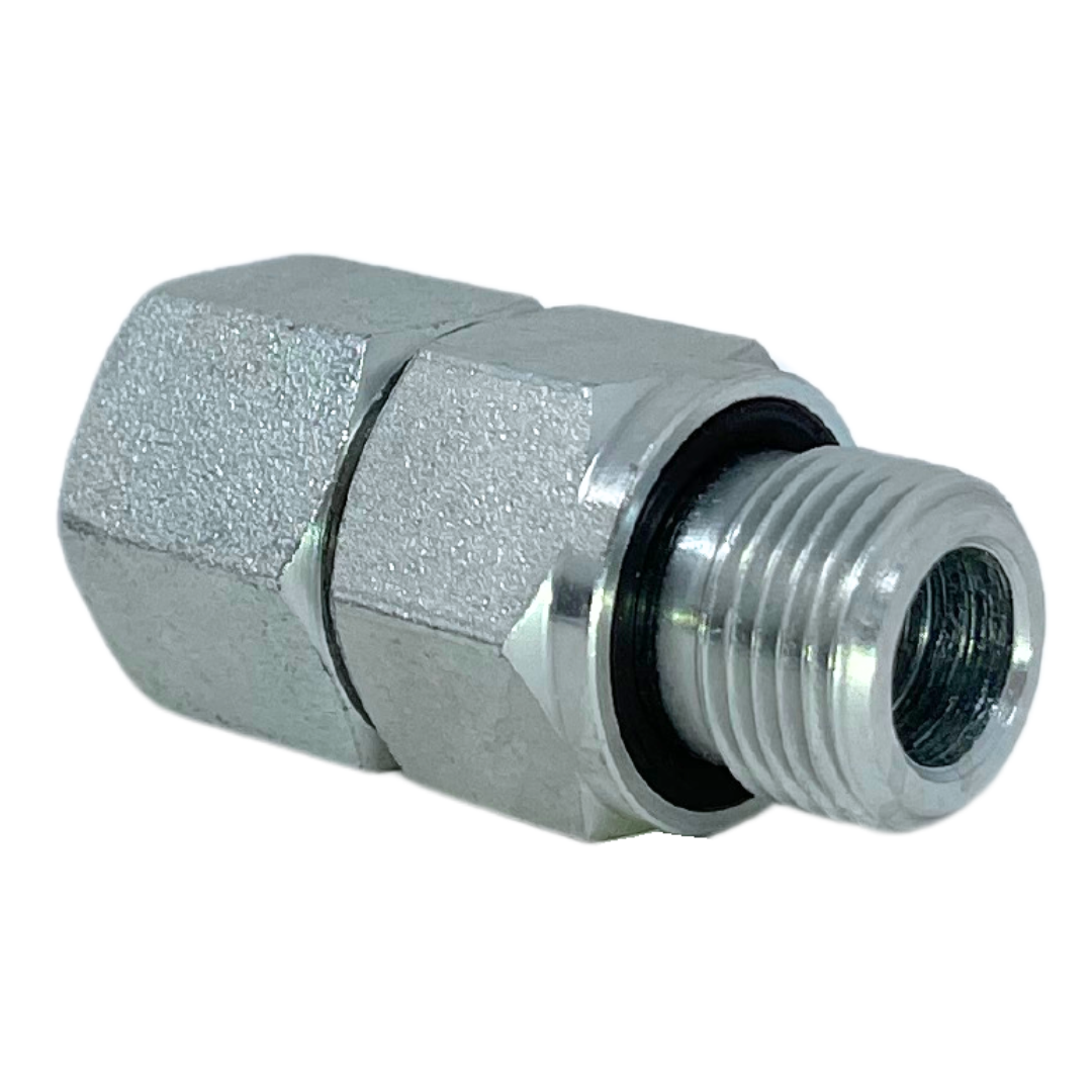 5302S-14-08 : Adaptall Straight Steel Adapter, M22 X 1.5 (-S14) Female Heavy Duty DIN Tube x 1/2-14 (-08) Male BSPP