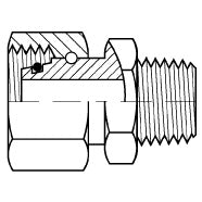 5307L-08-04 : Adaptall Straight Steel Adapter, M14 X 1.5 (-L08) Female Light Duty DIN Tube Swivel x 1/4-18 (-04) Male NPT