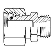 5315L-15-06 : Adaptall Straight Steel Swivel Adapter, M22 X 1.5 (-L15) Female Light DIN x M12 X 1.5 (-L06) Male Light DIN