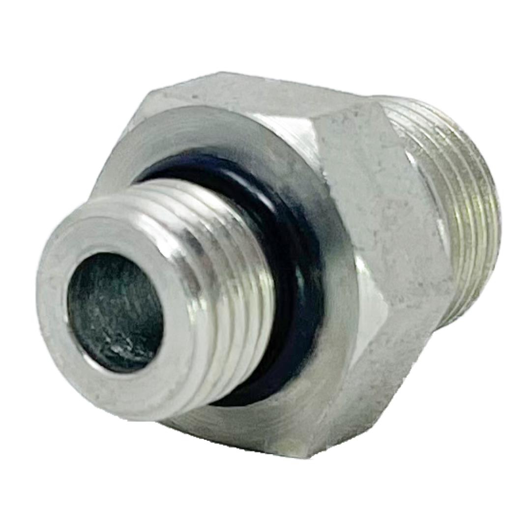 9006-08-08 : Adaptall Straight Steel Rigid Adapter, 3/4-16 (-08) Male ORB x 1/2-14 (-08) Male BSPP