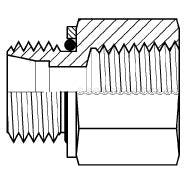 9635S-16-L10-08 : Adaptall Straight Steel Adapter, M16 X 1.5 (-L10) Male Light Duty DIN x 1/2-14 NPTF (-08) Female NPT