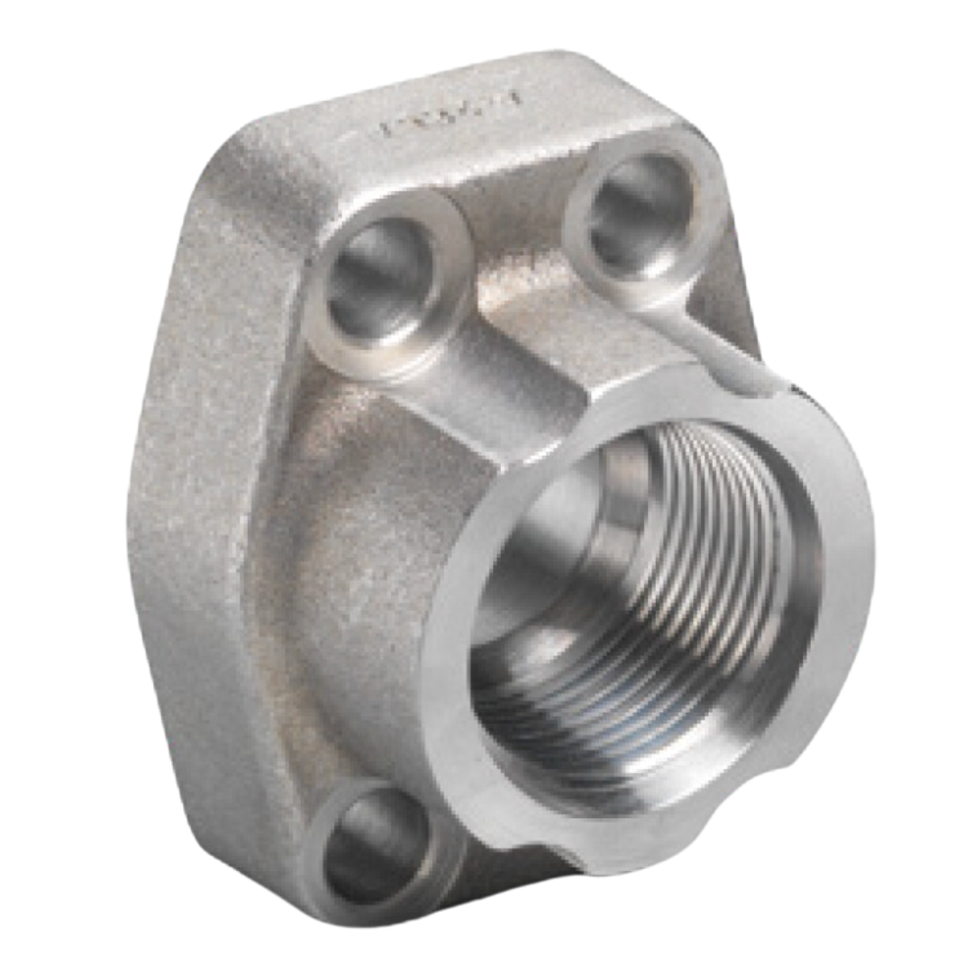 W194-32-32U : Threaded Flange with O-Ring Groove, Steel, 2"  BSPP x 2" Code 62, includes Flange, Bolts, O-Rings