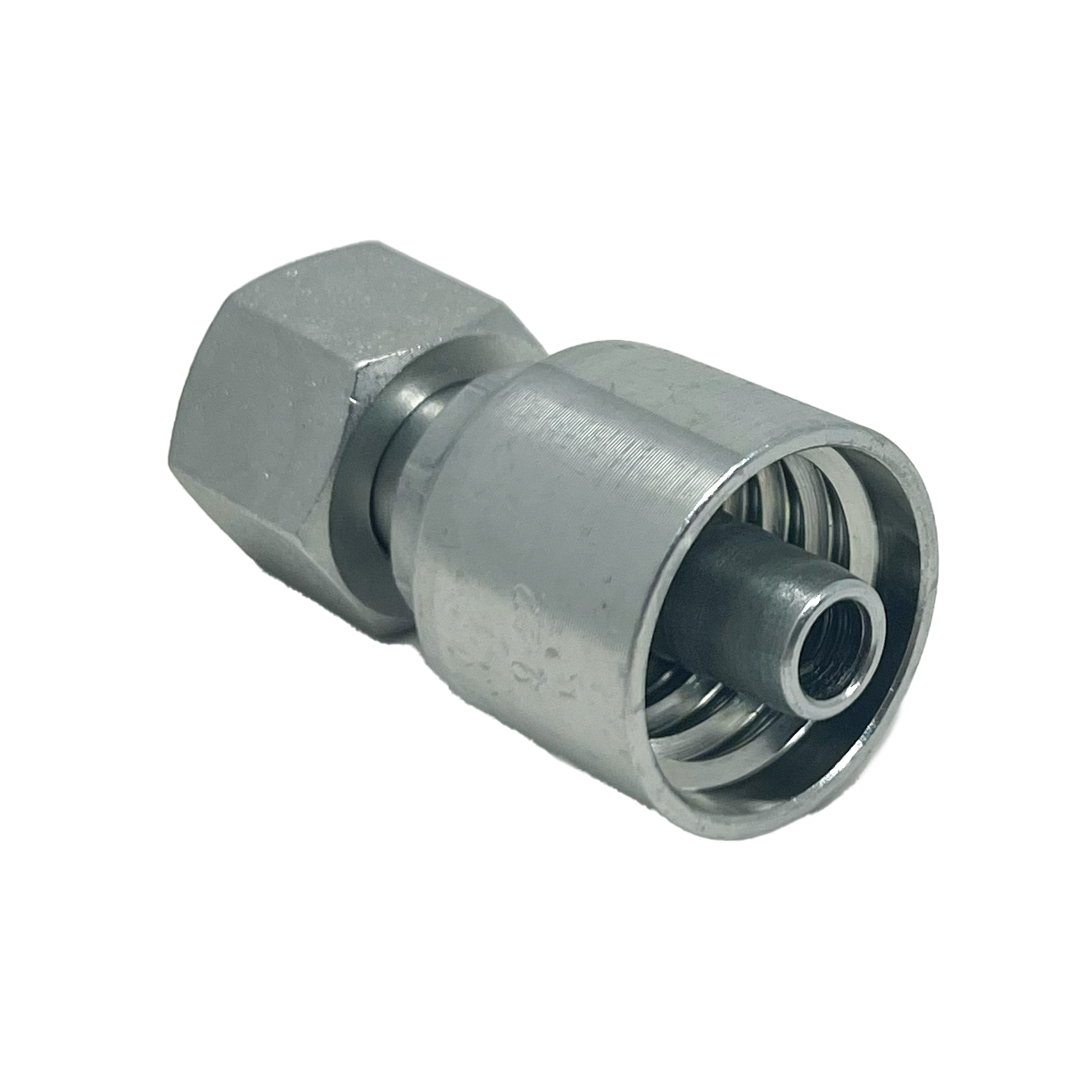 B2-BPFX-0606: Continental Hose Fitting, 0.375 (3/8") Hose ID x 3/8-19 Female BSPP, Straight Swivel Connection