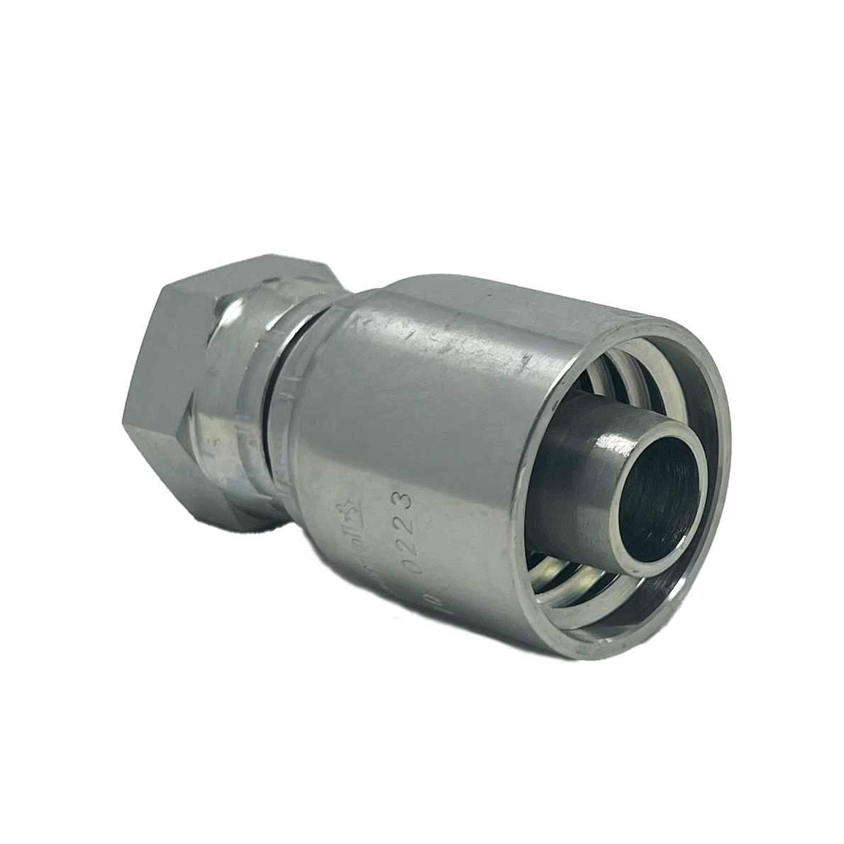 B2-BPFX-1010: Continental Hose Fitting, 0.625 (5/8") Hose ID x 5/8-14 Female BSPP, Straight Swivel Connection