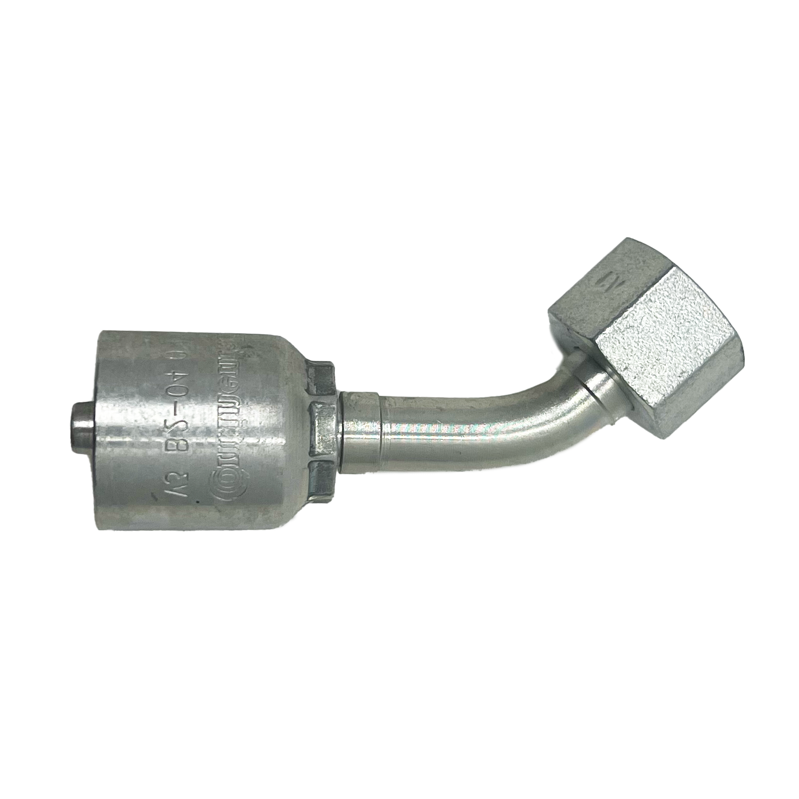 B2-BPFX45-0404: Continental Hose Fitting, 0.25 (1/4") Hose ID x 1/4-19 Female BSPP, 45-Degree Swivel Connection