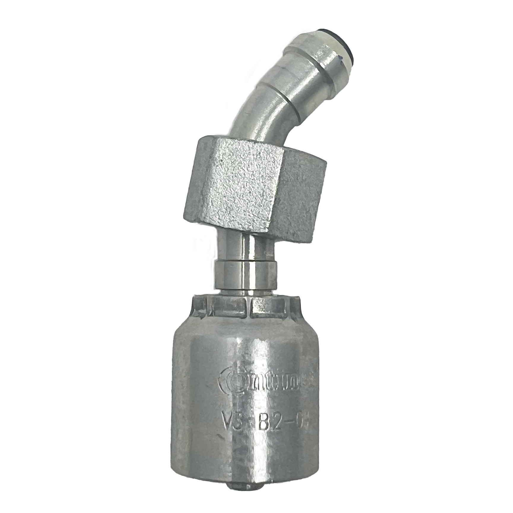 B2-BPFX45-0404: Continental Hose Fitting, 0.25 (1/4") Hose ID x 1/4-19 Female BSPP, 45-Degree Swivel Connection