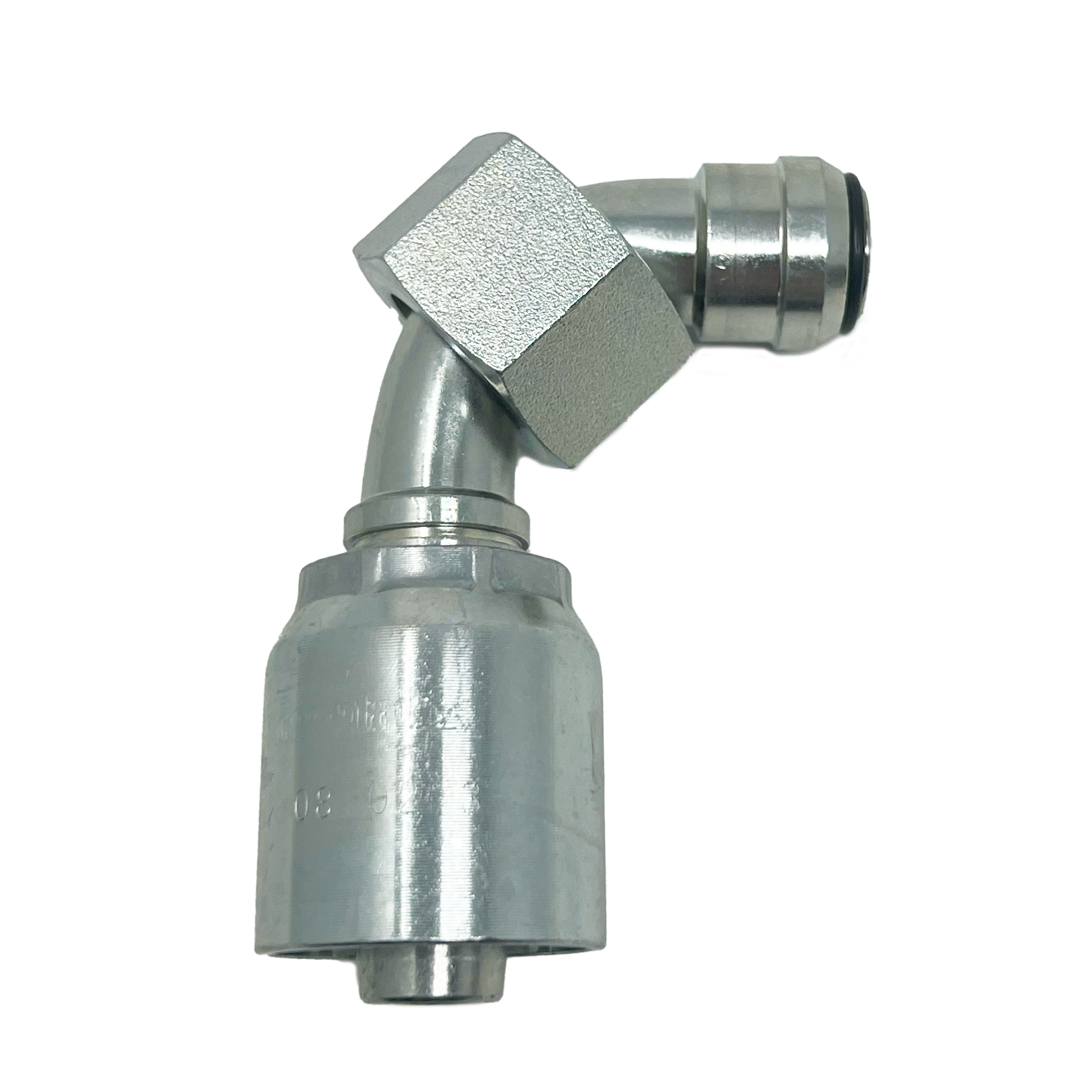 B2-BPFX90-0808: Continental Hose Fitting, 0.5 (1/2") Hose ID x 1/2-14 Female BSPP, 90-Degree Swivel Connection