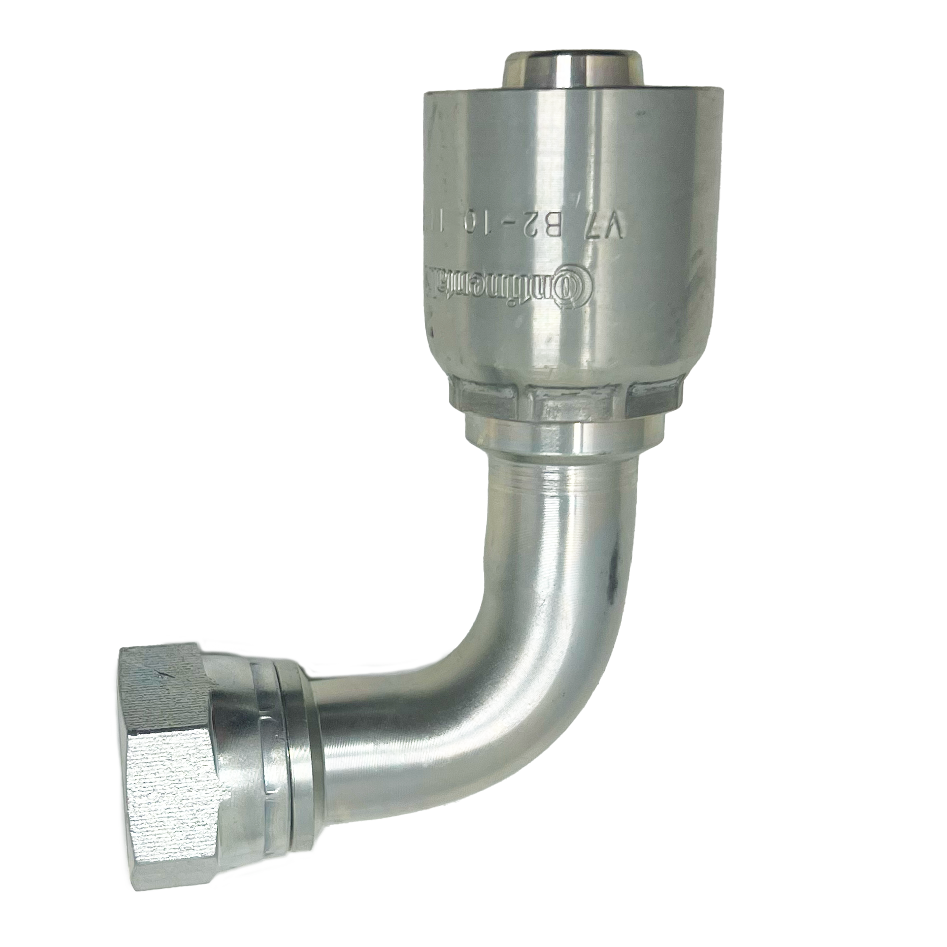 B2-BPFX90-1010: Continental Hose Fitting, 0.625 (5/8") Hose ID x 5/8-14 Female BSPP, 90-Degree Swivel Connection