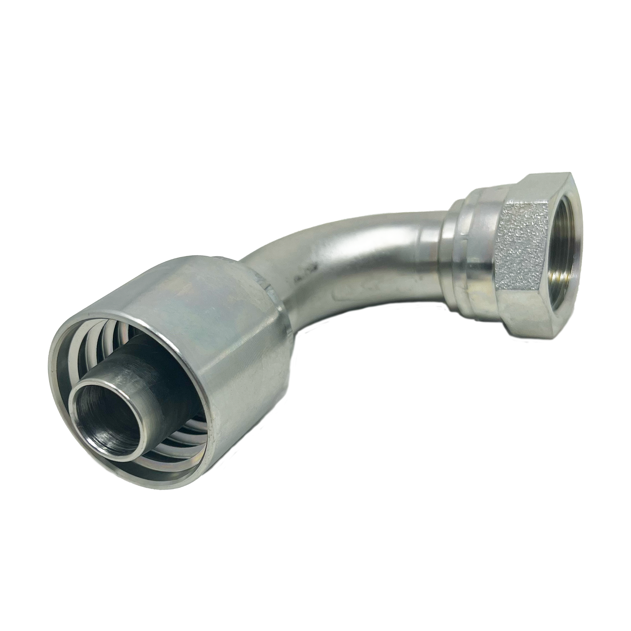 B2-BPFX90-1212: Continental Hose Fitting, 0.75 (3/4") Hose ID x 3/4-14 Female BSPP, 90-Degree Swivel Connection