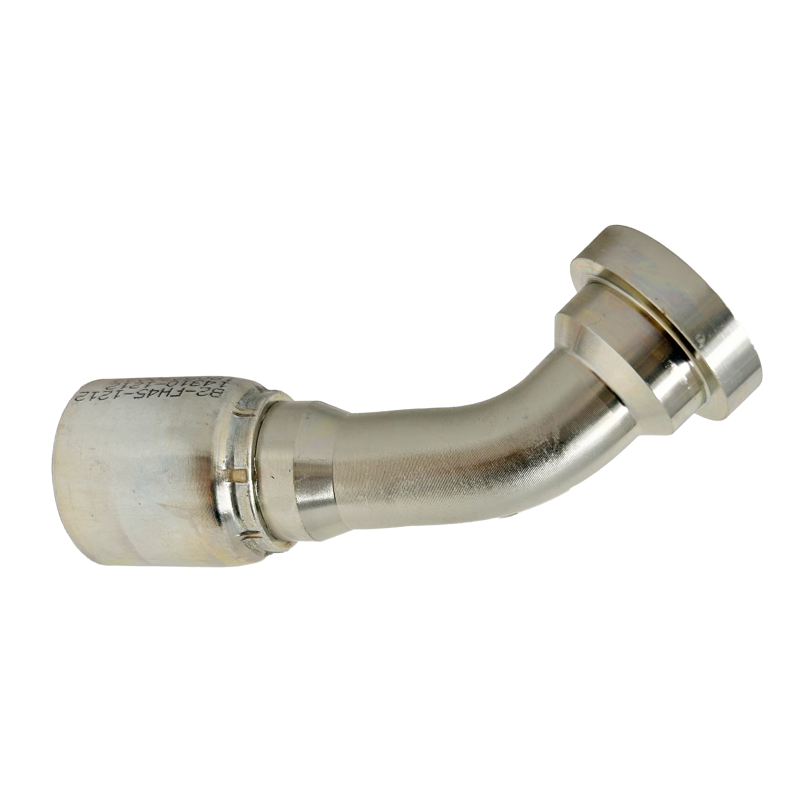 B2-FH45-1212: Continental Hose Fitting, 0.75 (3/4") Hose ID x 0.75 (3/4") Code 62, 45-Degree Connection