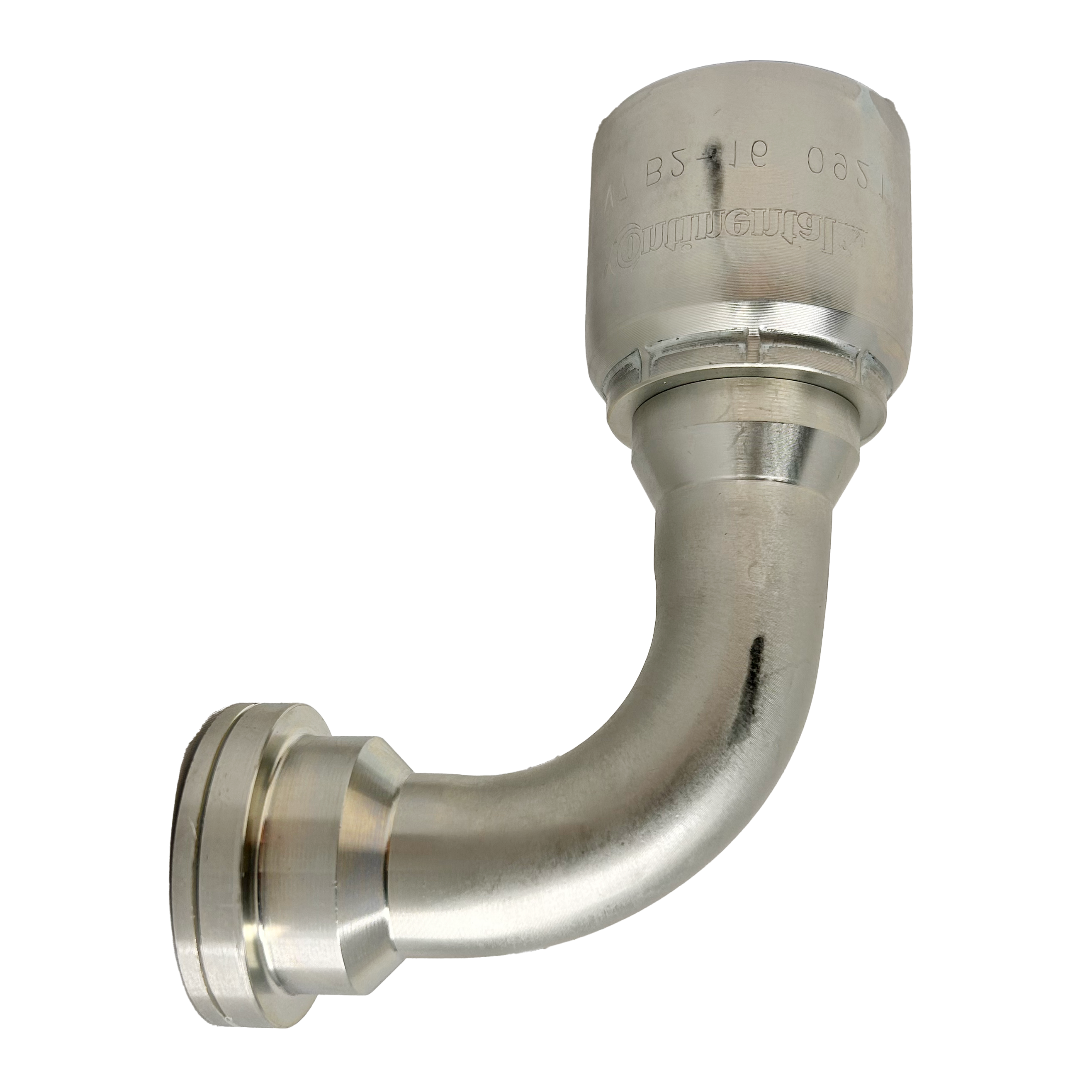 B2-FH90-2020: Continental Hose Fitting, 1.25 (1-1/4") Hose ID x 1.25 (1-1/4") Code 62, 90-Degree Connection