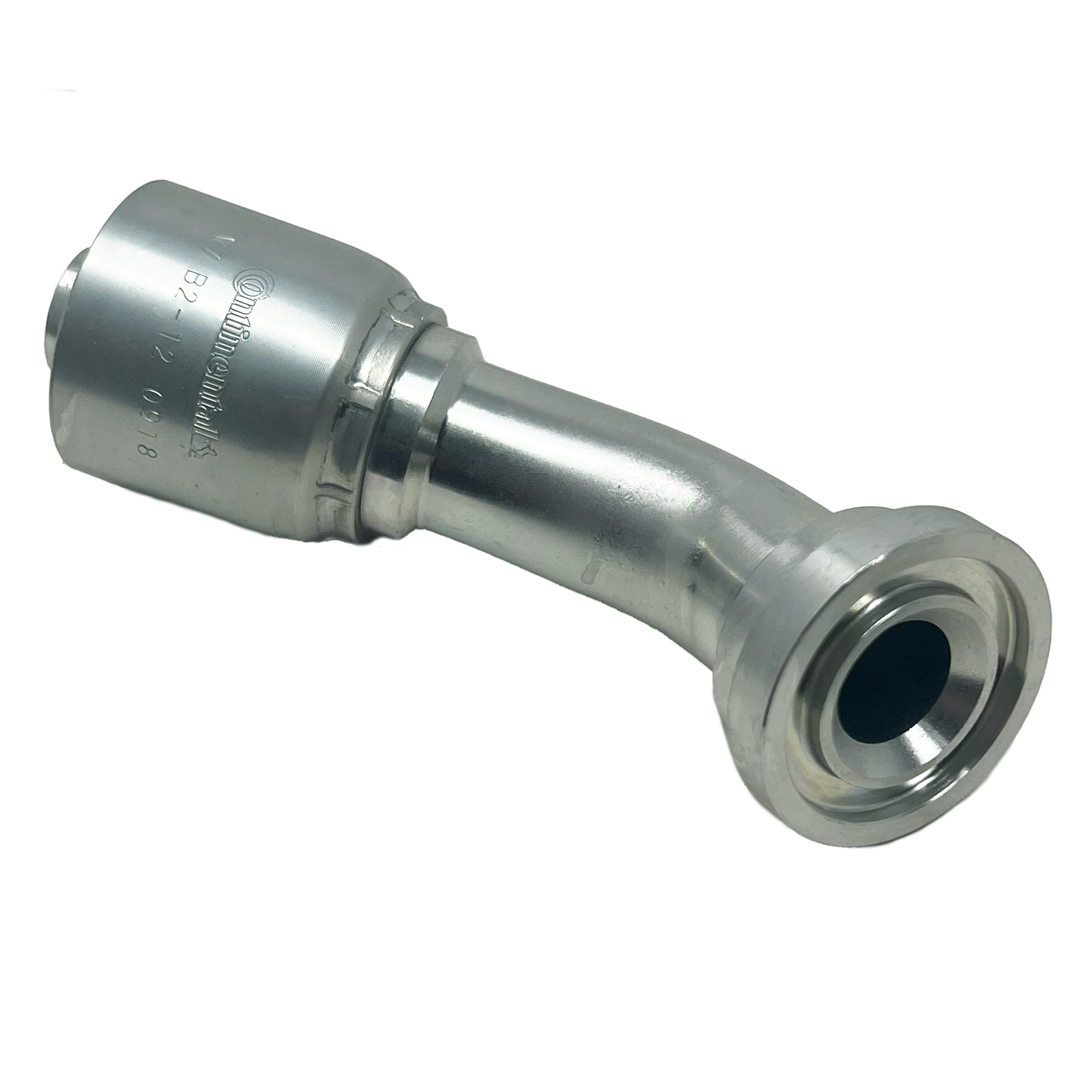 B2-FL45-1212: Continental Hose Fitting, 0.75 (3/4") Hose ID x 0.75 (3/4") Code 61, 45-Degree Connection