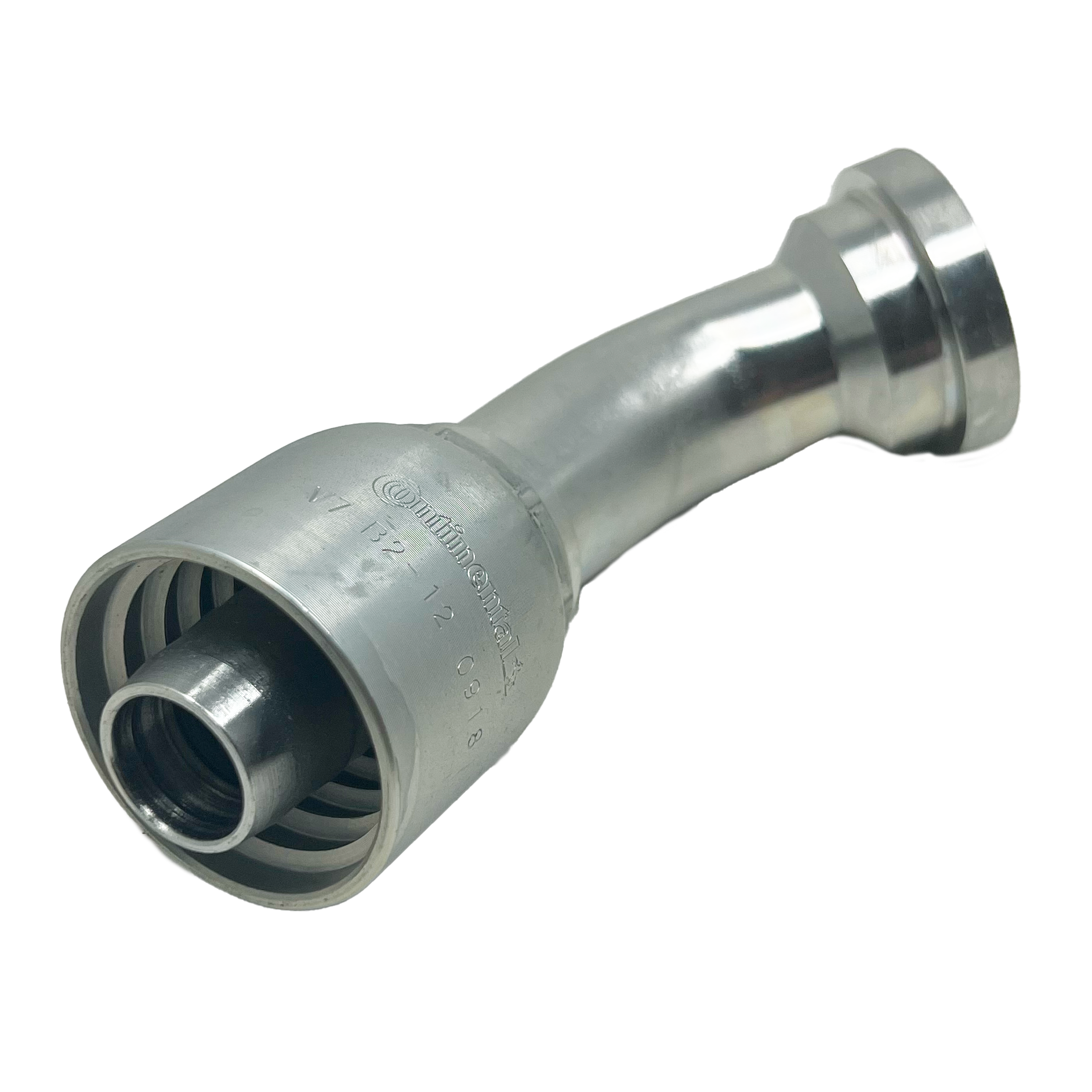 B2-FL45-1212: Continental Hose Fitting, 0.75 (3/4") Hose ID x 0.75 (3/4") Code 61, 45-Degree Connection