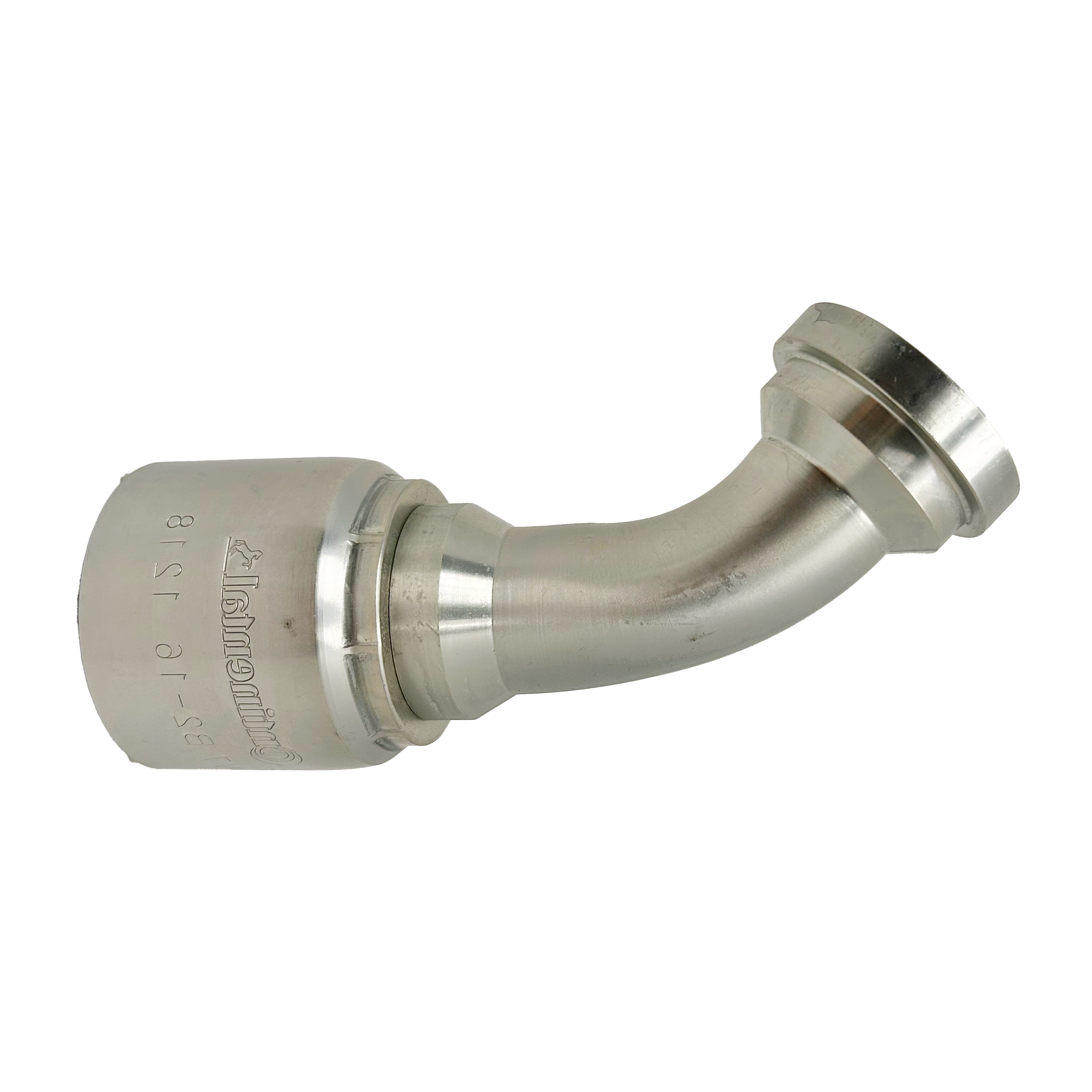 B2-FL45-1616: Continental Hose Fitting, 1" Hose ID x 1" Code 61, 45-Degree Connection