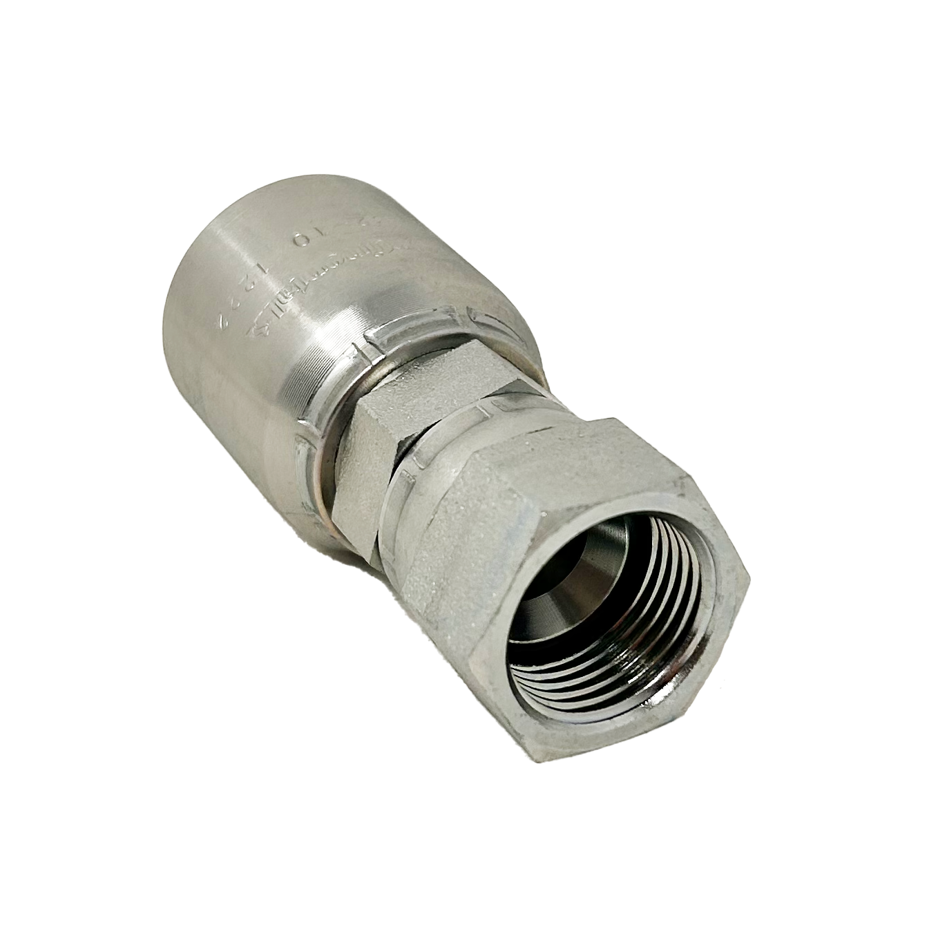 B2-JCFX-0403: Continental Hose Fitting, 0.25 (1/4") Hose ID x 3/8-24 Female JIC, Straight Swivel Connection