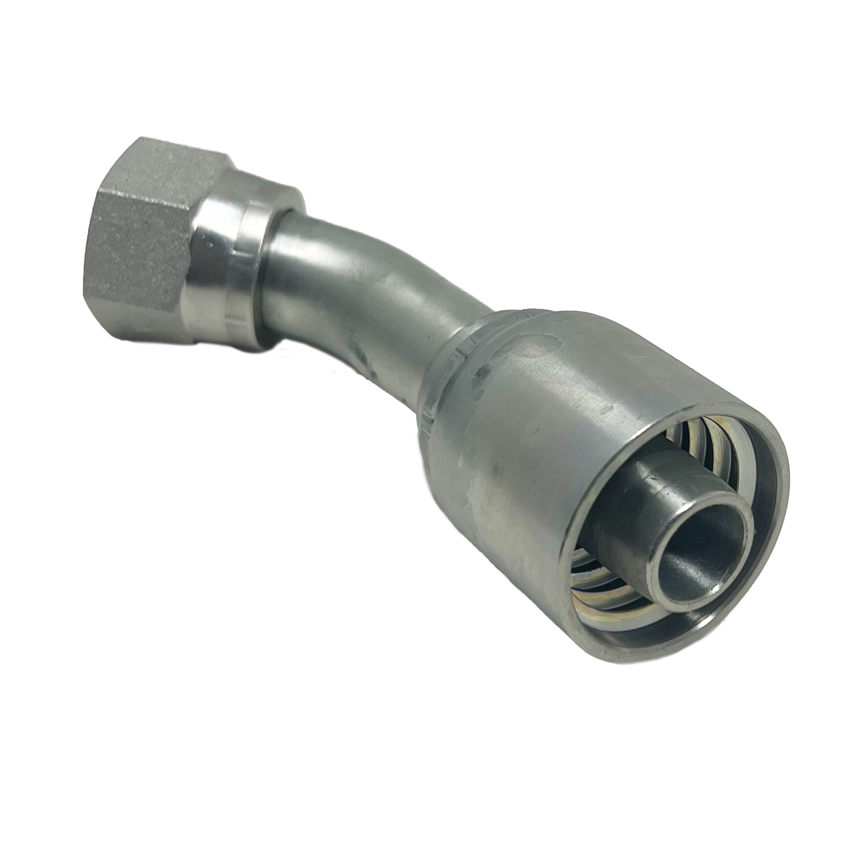 B2-JCFX45-0404: Continental Hose Fitting, 0.25 (1/4") Hose ID x 7/16-20 Female JIC, 45-Degree Swivel Connection