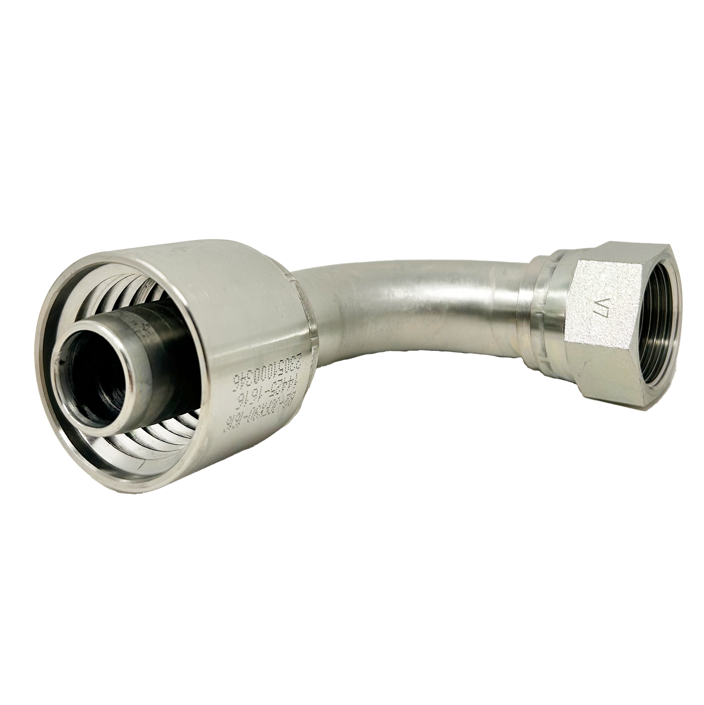 B2-JCFX90-0404: Continental Hose Fitting, 0.25 (1/4") Hose ID x 7/16-20 Female JIC, 90-Degree Swivel Connection