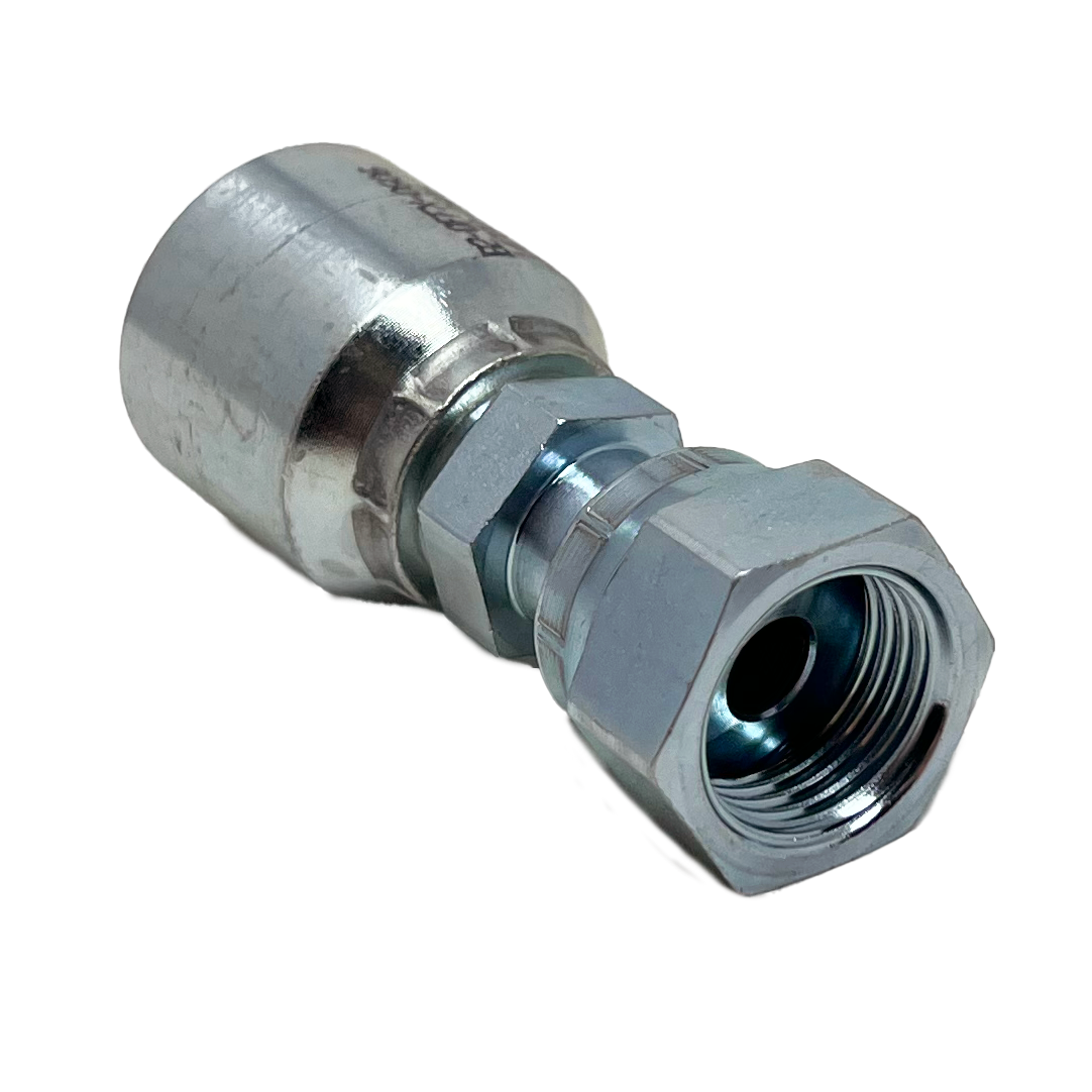 B2-OFFX-0604: Continental Hose Fitting, 0.375 (3/8") Hose ID x 9/16-18 Female ORFS, Straight Swivel Connection