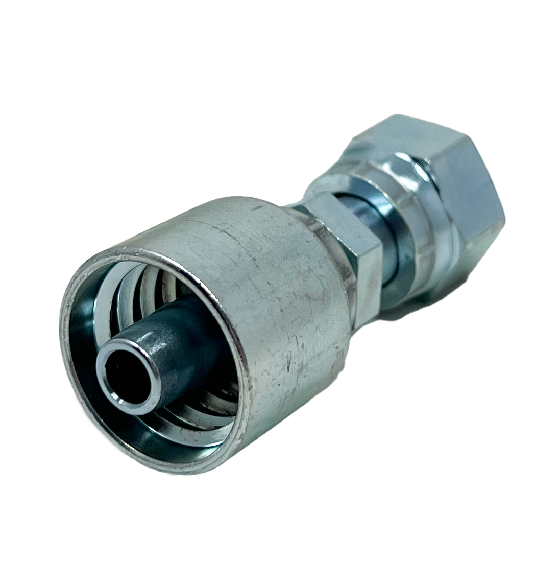 B2-OFFX-0604: Continental Hose Fitting, 0.375 (3/8") Hose ID x 9/16-18 Female ORFS, Straight Swivel Connection