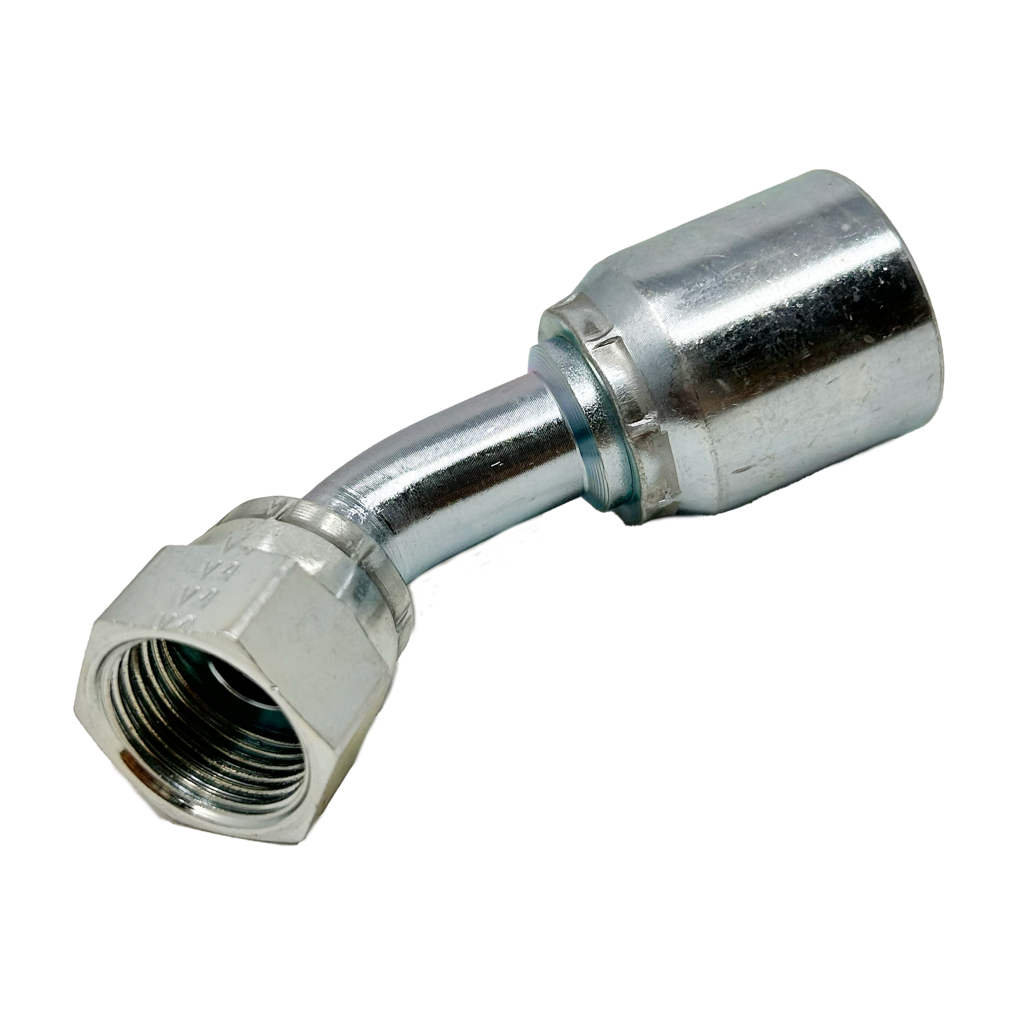 B2-OFFX45-0808: Continental Hose Fitting, 0.5 (1/2") Hose ID x 13/16-16 Female ORFS, 45-Degree Swivel Connection