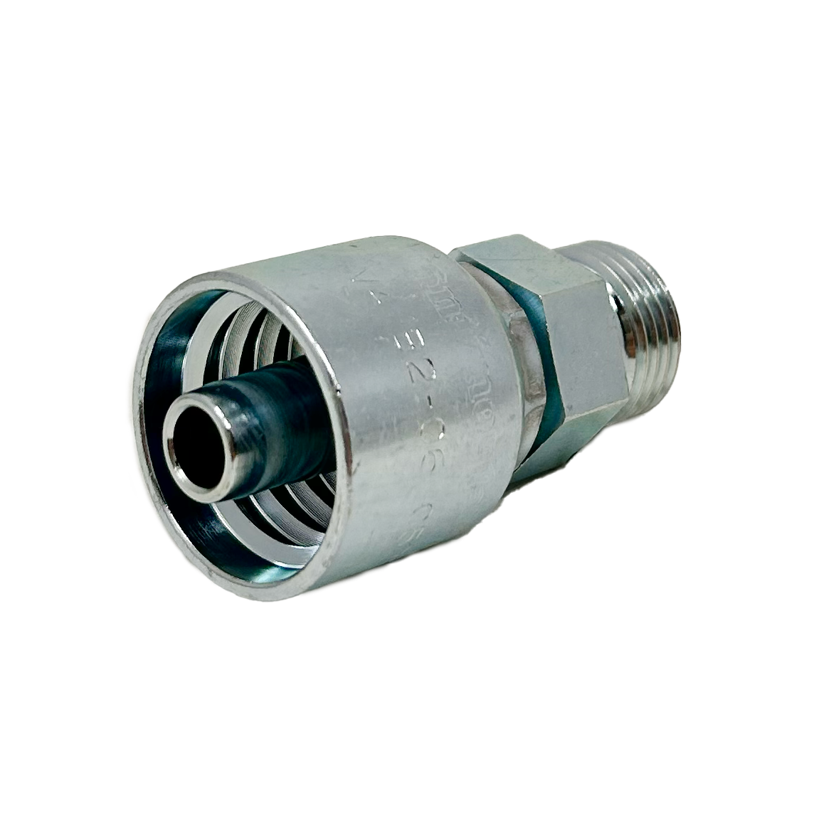 B2-OFM-0606: Continental Hose Fitting, 0.375 (3/8") Hose ID x 11/16-16 Male ORFS, Straight Rigid Connection