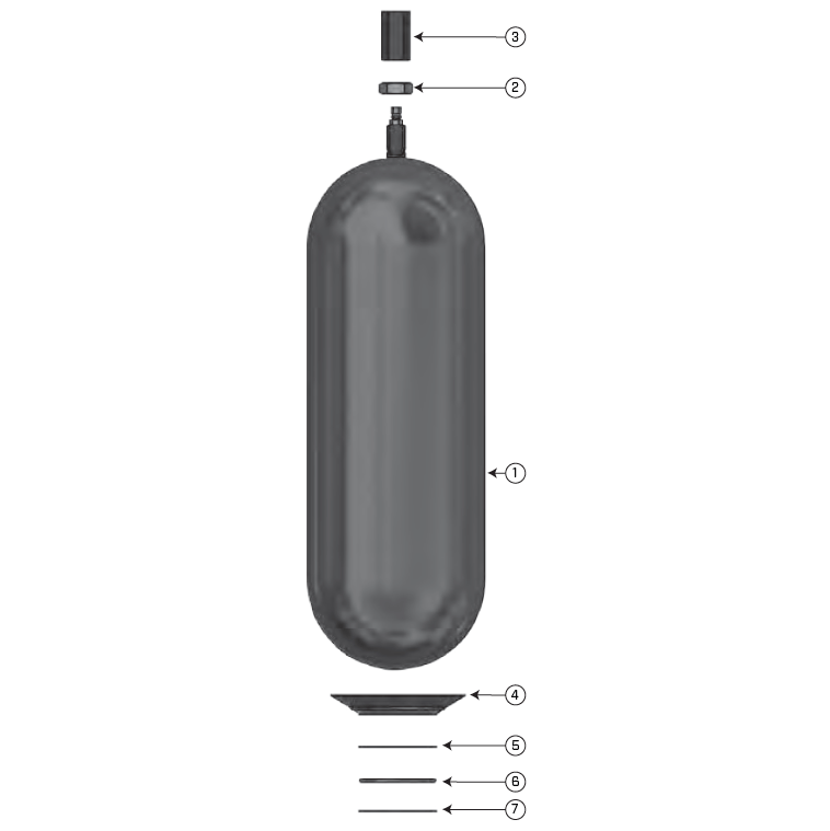 SK10-05N1 : Bladder Accumulator Seal Kit, Nitrile, 5000psi, Bottom Repairable Version