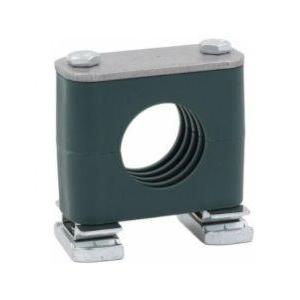 CRA-216-PP-DP-AS-U-W3 : Stauff Clamp, Unistrut Mount, 0.625 inch (16mm) OD, for 5/8 inch Tube, Green PP Insert, Profiled Interior, Carbon Steel