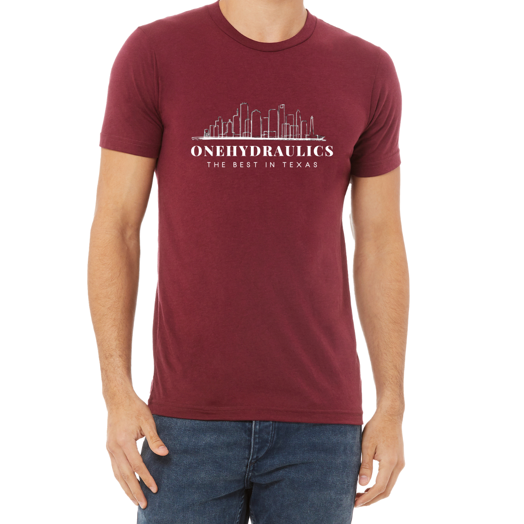 HOUSTON SKYLINE SHIRT - Stylish and Fun Hydraulic Themed T-Shirt - Fluid Power Fashion by OneHydraulics