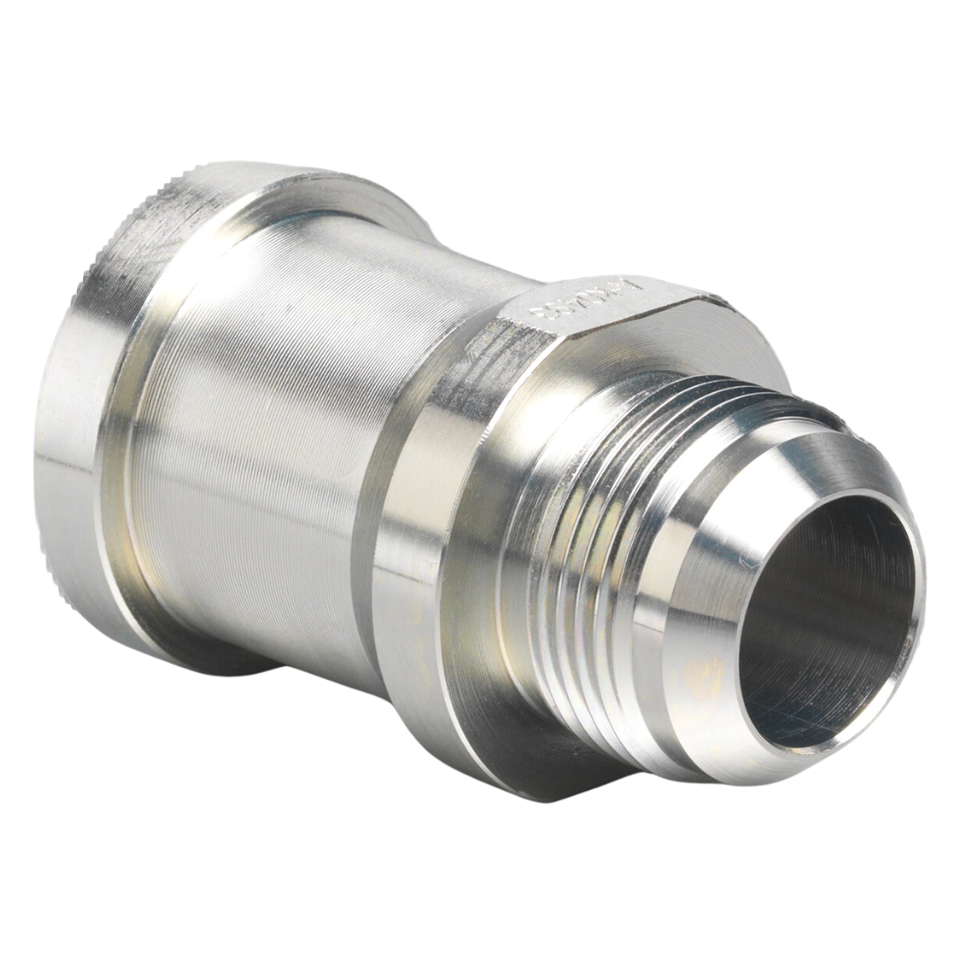 300-8-8 : AFP Split Flange Head Adapters, Steel, Straight, 0.5 (1/2") Male JIC Side 1, 0.5 (1/2") C61 Side 2, 5000psi Rated