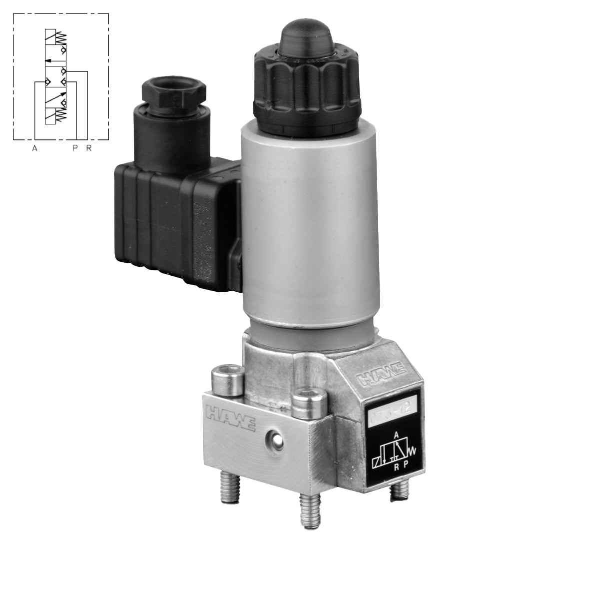 G 21-2-1/2-G 24 : Hawe G Series Directional Valve, 3-Position, 3-Way, 7250psi, 6.6GPM, 0.5 (1/2") BSPP, 24VDC, Solenoid Plug