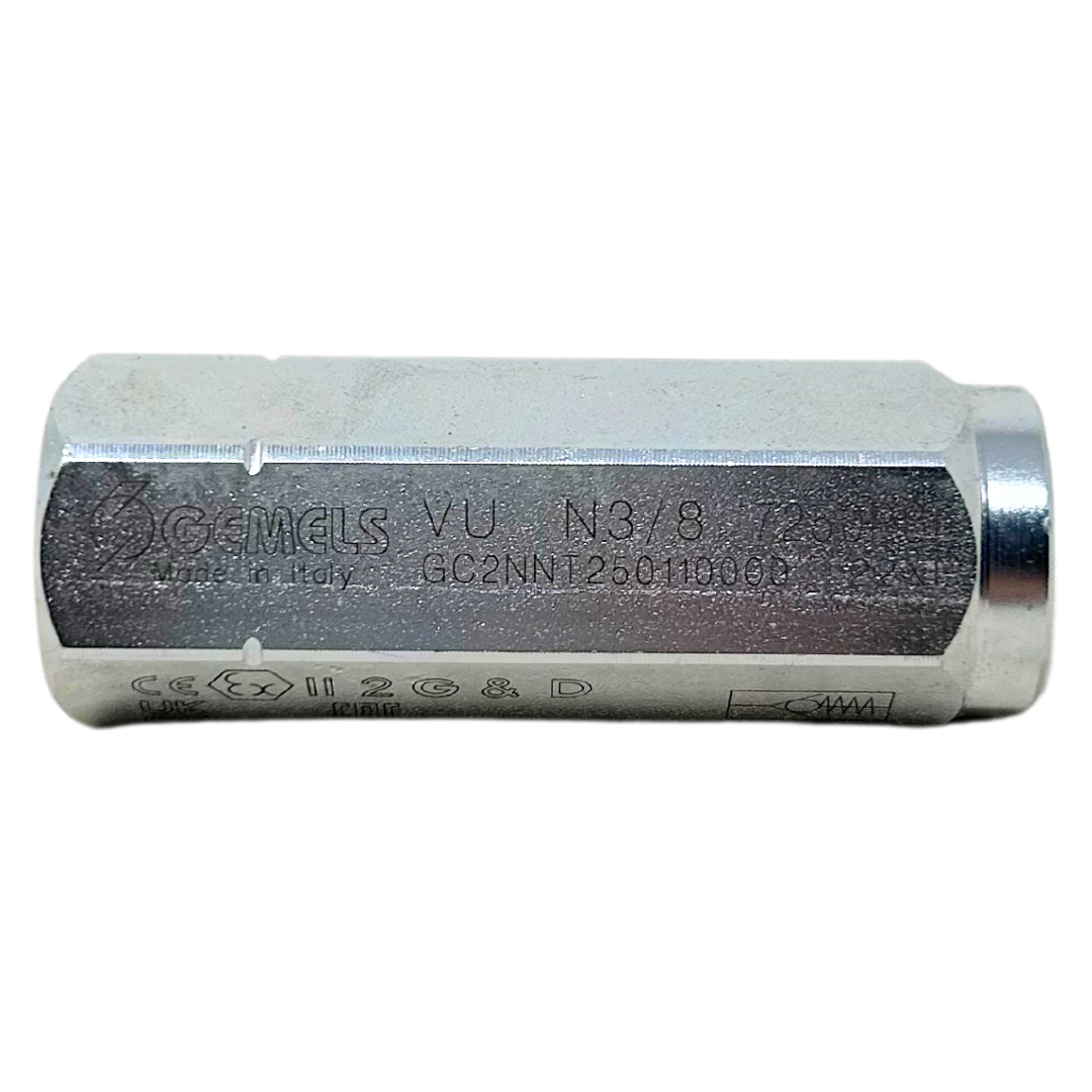 VU N3/8 DN10 1111 7250PSI : Gemels Check Valve, 3/8 NPT, 7250psi rated, Carbon Steel