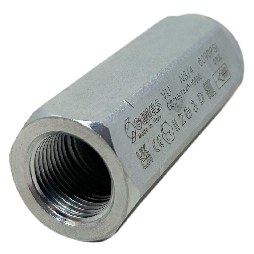 VU N3/4 DN20 1111 5800PSI : Gemels Check Valve, 3/4 NPT, 5800psi rated, Carbon Steel