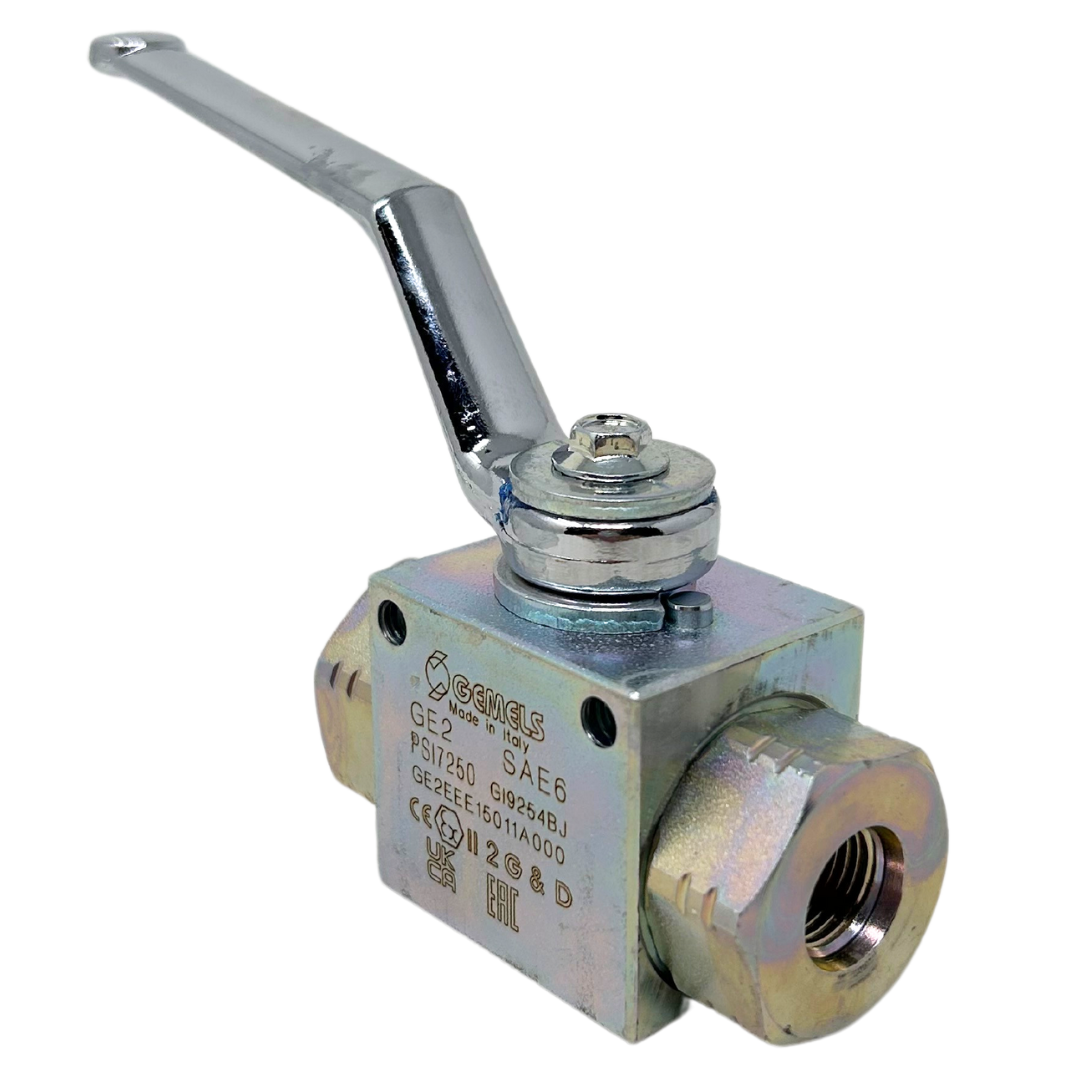 GE2 SAE6 3/8 DN10 1111AB 7250PSI : Gemels Ball Valve, 2-Way, 7250psi, -6 SAE (3/8), Carbon Steel