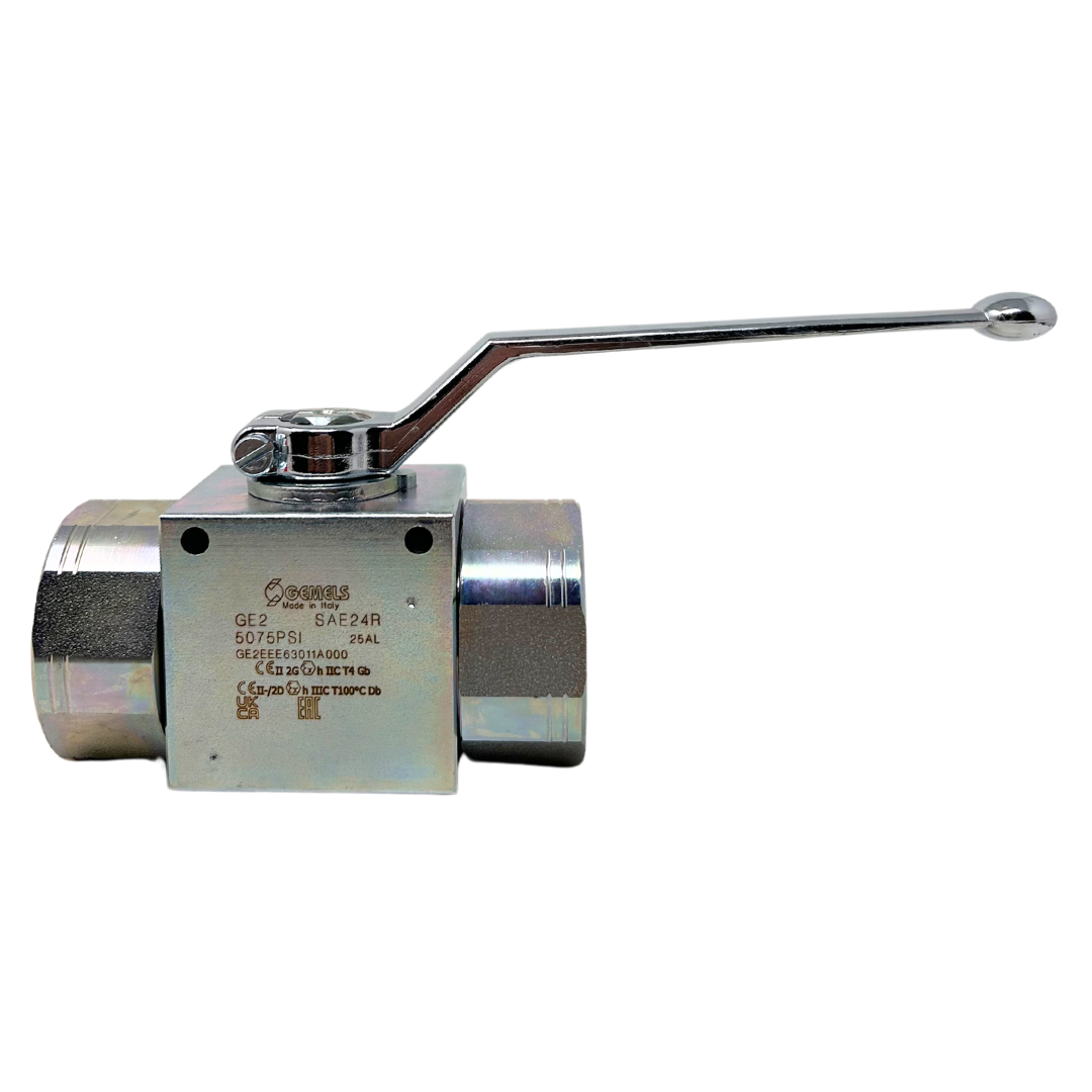 GE2 SAE24R 1 1/2 DN25 1111AB 5075PSI : Gemels Ball Valve, 2-Way, 5075psi, -24 SAE (1.5), Carbon Steel