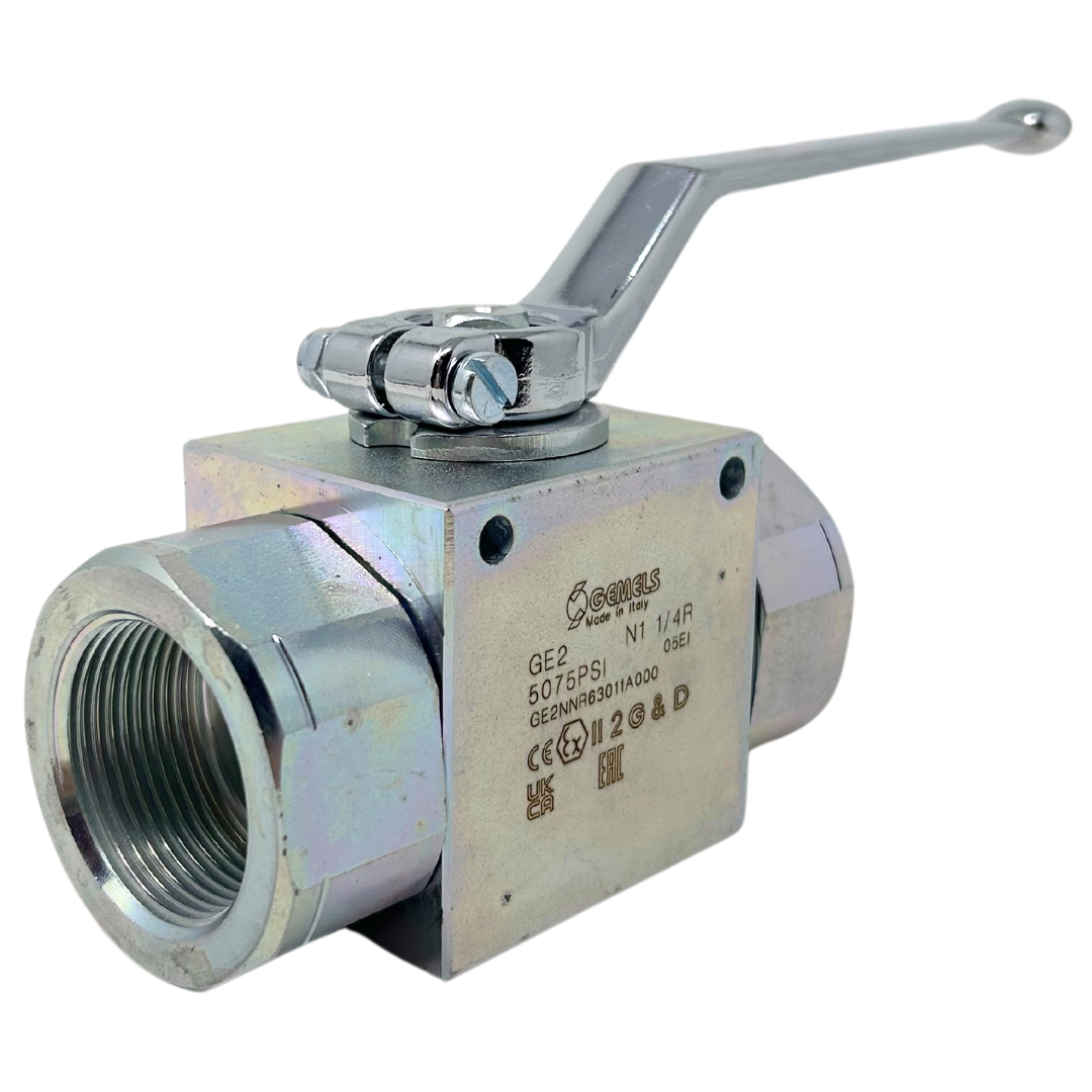 GE2 N1 1/4R DN25 1111AB 5075PSI : Gemels Ball Valve, 2-Way, 5075psi, 1.25 NPT, Carbon Steel