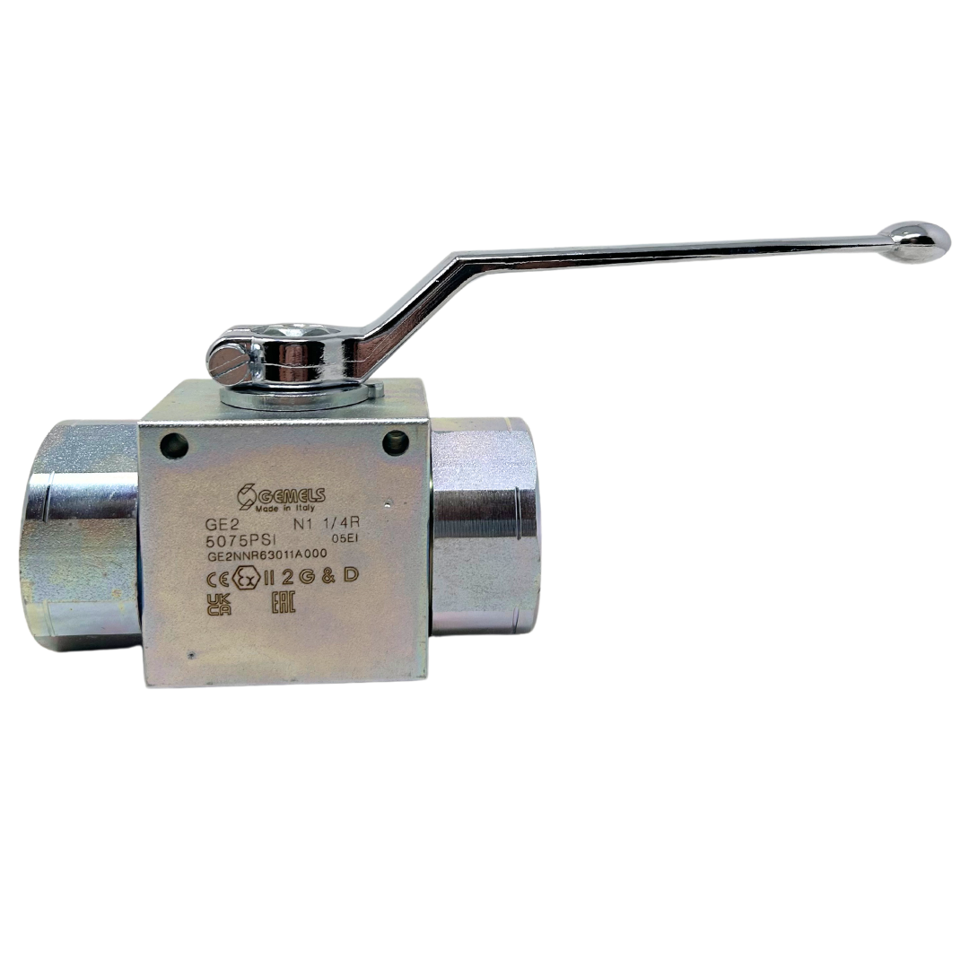 GE2 N1 1/4R DN25 1111AB 5075PSI : Gemels Ball Valve, 2-Way, 5075psi, 1.25 NPT, Carbon Steel