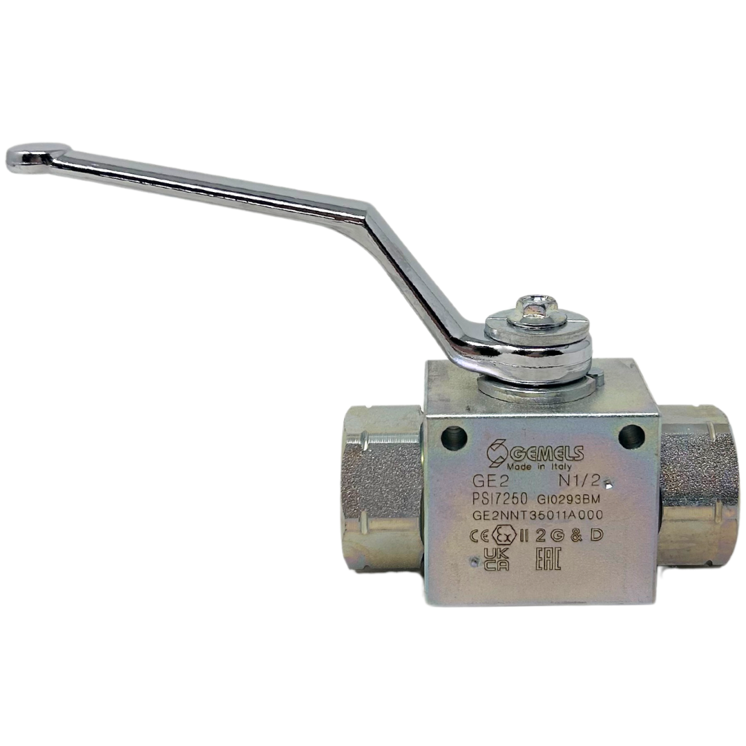 GE2 N1/2 DN13 1111AB 7250PSI : Gemels Ball Valve, 2-Way, 7250psi, 1/2 NPT, Carbon Steel