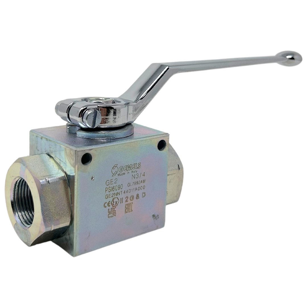 GE2 N3/4 DN20 1111AB 6090PSI : Gemels Ball Valve, 2-Way, 6090psi, 3/4 NPT, Carbon Steel