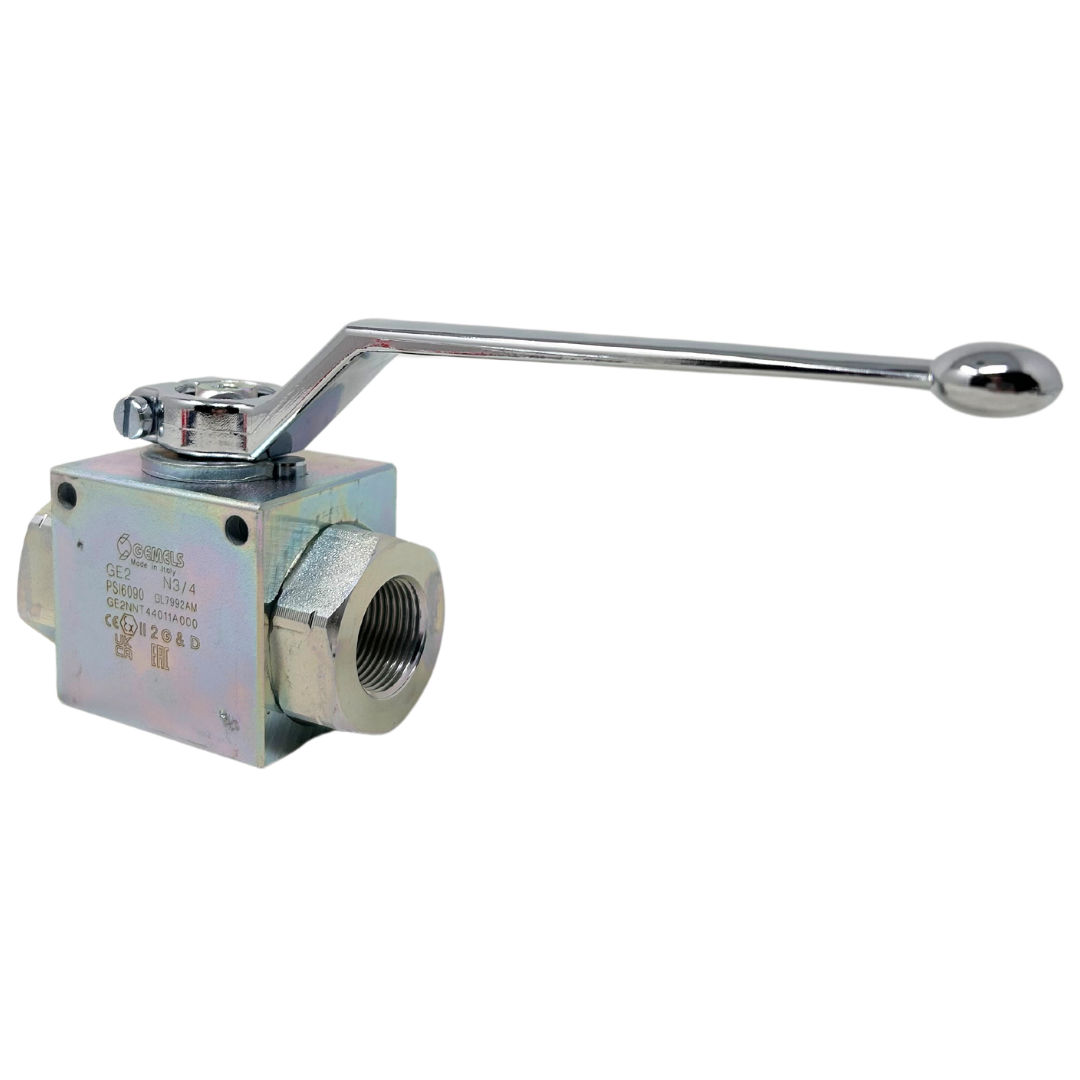 GE2 N3/4 DN20 1111AB 6090PSI : Gemels Ball Valve, 2-Way, 6090psi, 3/4 NPT, Carbon Steel