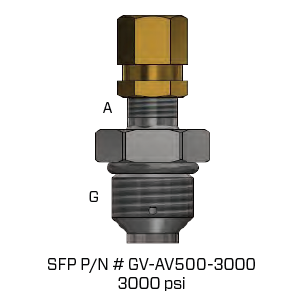 GV-AV500-4000 : SFP Gas Valve Assy (1 Gal -15 Gal, 4000 PSI) SAE #5