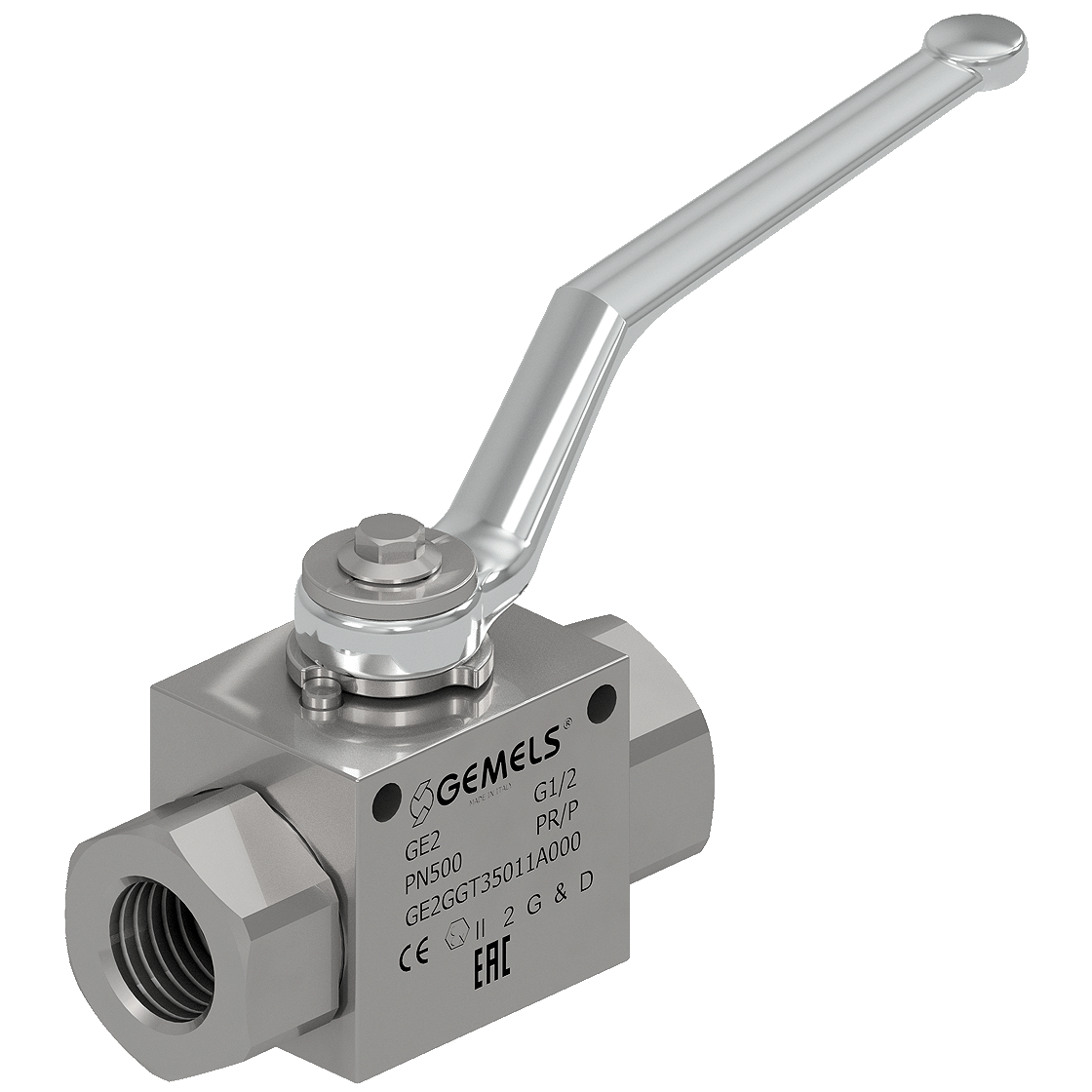 GE2 N1 1/2 R DN25 1111AB 5075PSI : Gemels Ball Valve, 2-Way, 5075psi, 1.5 NPT, Carbon Steel