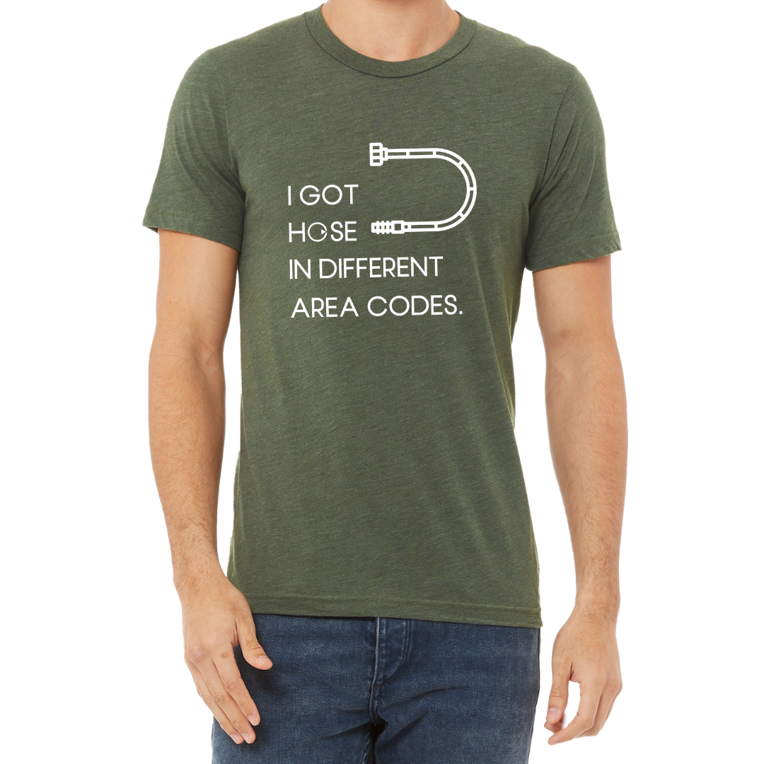 HOSE IN AREA CODES SHIRT - Stylish and Fun Hydraulic Themed T-Shirt - Fluid Power Fashion by OneHydraulics