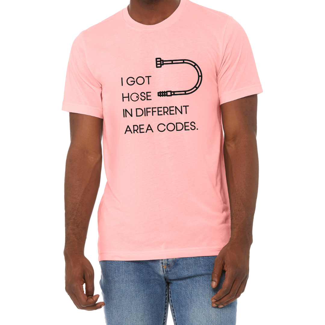 HOSE IN AREA CODES SHIRT - Stylish and Fun Hydraulic Themed T-Shirt - Fluid Power Fashion by OneHydraulics