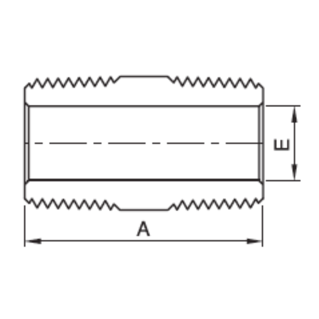 ICN-8N : Superlok Straight Stainless Instrumentation Close Nipple, 1/2-14 (-08) Male NPT x 1/2-14 (-08) Male NPT, 7700psi