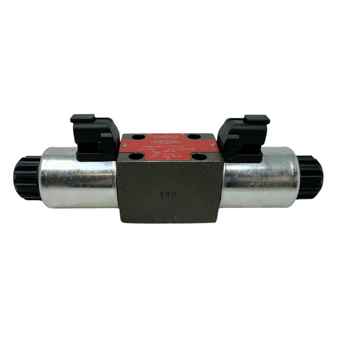 PRM2-063Z11/30-12E12A : Argo Hytos D03 Proportional Directional Valve, 7.9GPM Nominal Flow, 5100psi, 3P4W, 12VDC Deutsch Coils, All Ports Blocked, No Onboard Electronics